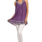 Sakkas Tyra  Sequin Embroidered Relaxed Fit Sleeveless V-Neck Top