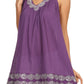 Sakkas Tyra  Sequin Embroidered Relaxed Fit Sleeveless V-Neck Top