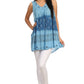 Sakkas  Lexi Embroidered two tone Sleeveless V neck Top