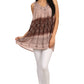 Sakkas  Lexi Embroidered two tone Sleeveless V neck Top