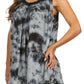 Sakkas Ashanti Embroidered Trim Picot Rayon Tie Dye Tank Top