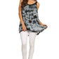 Sakkas Ashanti Embroidered Trim Picot Rayon Tie Dye Tank Top