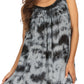 Sakkas Ashanti Embroidered Trim Picot Rayon Tie Dye Tank Top