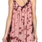 Sakkas Ashanti Embroidered Trim Picot Rayon Tie Dye Tank Top