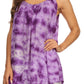 Sakkas Ashanti Embroidered Trim Picot Rayon Tie Dye Tank Top