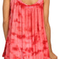 Sakkas Ashanti Embroidered Trim Picot Rayon Tie Dye Tank Top