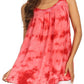 Sakkas Ashanti Embroidered Trim Picot Rayon Tie Dye Tank Top