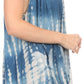 Sakkas Kalelay Long Tall Sleeveless Tie Dye Embroidered Tank Top Blouse Shirt
