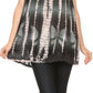 Sakkas Kalelay Long Tall Sleeveless Tie Dye Embroidered Tank Top Blouse Shirt