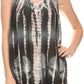 Sakkas Kalelay Long Tall Sleeveless Tie Dye Embroidered Tank Top Blouse Shirt