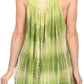 Sakkas Kalelay Long Tall Sleeveless Tie Dye Embroidered Tank Top Blouse Shirt