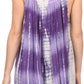 Sakkas Kalelay Long Tall Sleeveless Tie Dye Embroidered Tank Top Blouse Shirt