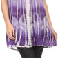 Sakkas Kalelay Long Tall Sleeveless Tie Dye Embroidered Tank Top Blouse Shirt