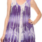Sakkas Kalelay Long Tall Sleeveless Tie Dye Embroidered Tank Top Blouse Shirt