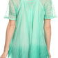 Sakkas Vilma Long Blouse With Embroidery Lace Cap Sleeves And Corset Enclosure