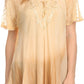 Sakkas Vilma Long Blouse With Embroidery Lace Cap Sleeves And Corset Enclosure