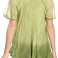 Sakkas Vilma Long Blouse With Embroidery Lace Cap Sleeves And Corset Enclosure