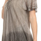 Sakkas Vilma Long Blouse With Embroidery Lace Cap Sleeves And Corset Enclosure