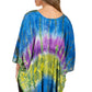 Sakkas Ellesa Ombre Tie Dye Circle Poncho Blouse Shirt Top With Sequin Embroidery