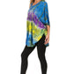 Sakkas Ellesa Ombre Tie Dye Circle Poncho Blouse Shirt Top With Sequin Embroidery