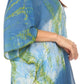 Sakkas Ellesa Ombre Tie Dye Circle Poncho Blouse Shirt Top With Sequin Embroidery