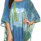 Sakkas Ellesa Ombre Tie Dye Circle Poncho Blouse Shirt Top With Sequin Embroidery