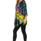 Sakkas Ellesa Ombre Tie Dye Circle Poncho Blouse Shirt Top With Sequin Embroidery