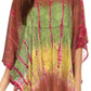 Sakkas Ellesa Ombre Tie Dye Circle Poncho Blouse Shirt Top With Sequin Embroidery