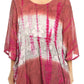 Sakkas Ellesa Ombre Tie Dye Circle Poncho Blouse Shirt Top With Sequin Embroidery