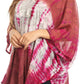 Sakkas Ellesa Ombre Tie Dye Circle Poncho Blouse Shirt Top With Sequin Embroidery