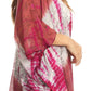 Sakkas Ellesa Ombre Tie Dye Circle Poncho Blouse Shirt Top With Sequin Embroidery