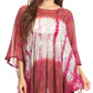 Sakkas Ellesa Ombre Tie Dye Circle Poncho Blouse Shirt Top With Sequin Embroidery