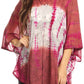 Sakkas Ellesa Ombre Tie Dye Circle Poncho Blouse Shirt Top With Sequin Embroidery