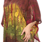 Sakkas Ellesa Ombre Tie Dye Circle Poncho Blouse Shirt Top With Sequin Embroidery
