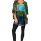 Sakkas Ellesa Ombre Tie Dye Circle Poncho Blouse Shirt Top With Sequin Embroidery