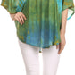 Sakkas Ellesa Ombre Tie Dye Circle Poncho Blouse Shirt Top With Sequin Embroidery