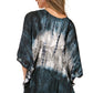 Sakkas Ellesa Ombre Tie Dye Circle Poncho Blouse Shirt Top With Sequin Embroidery
