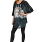 Sakkas Ellesa Ombre Tie Dye Circle Poncho Blouse Shirt Top With Sequin Embroidery