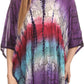 Sakkas Ellesa Ombre Tie Dye Circle Poncho Blouse Shirt Top With Sequin Embroidery