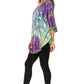 Sakkas Ellesa Ombre Tie Dye Circle Poncho Blouse Shirt Top With Sequin Embroidery