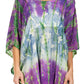 Sakkas Ellesa Ombre Tie Dye Circle Poncho Blouse Shirt Top With Sequin Embroidery