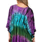 Sakkas Ellesa Ombre Tie Dye Circle Poncho Blouse Shirt Top With Sequin Embroidery
