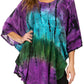 Sakkas Ellesa Ombre Tie Dye Circle Poncho Blouse Shirt Top With Sequin Embroidery