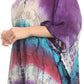 Sakkas Ellesa Ombre Tie Dye Circle Poncho Blouse Shirt Top With Sequin Embroidery