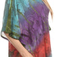 Sakkas Ellesa Ombre Tie Dye Circle Poncho Blouse Shirt Top With Sequin Embroidery