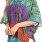 Sakkas Ellesa Ombre Tie Dye Circle Poncho Blouse Shirt Top With Sequin Embroidery