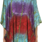 Sakkas Ellesa Ombre Tie Dye Circle Poncho Blouse Shirt Top With Sequin Embroidery