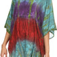 Sakkas Ellesa Ombre Tie Dye Circle Poncho Blouse Shirt Top With Sequin Embroidery