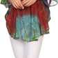 Sakkas Ellesa Ombre Tie Dye Circle Poncho Blouse Shirt Top With Sequin Embroidery