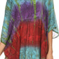 Sakkas Ellesa Ombre Tie Dye Circle Poncho Blouse Shirt Top With Sequin Embroidery